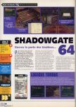 Scan of the review of Shadowgate 64: Trial of the Four Towers published in the magazine X64 21, page 1