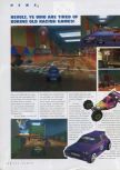 Scan of the preview of Re-Volt published in the magazine N64 Gamer 10, page 1