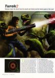 Scan of the review of Turok 2: Seeds Of Evil published in the magazine N64 Gamer 11, page 1