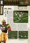 Scan de la preview de NFL Blitz paru dans le magazine Electronic Gaming Monthly 107, page 1