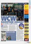 Scan of the review of WCW Backstage Assault published in the magazine N64 54, page 1