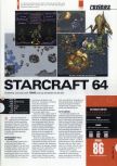 Scan of the review of Starcraft 64 published in the magazine Hyper 81, page 1