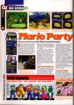 Scan of the review of Mario Party published in the magazine 64 Magazine 25, page 1