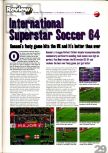 Scan of the review of International Superstar Soccer 64 published in the magazine N64 Pro 01, page 1