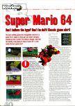 Scan of the review of Super Mario 64 published in the magazine N64 Pro 01, page 1