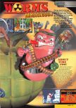 Scan of the review of Worms Armageddon published in the magazine Nintendo Magazine System 82, page 1