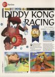 Scan of the review of Diddy Kong Racing published in the magazine 64 Magazine 07, page 1