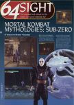 Scan of the preview of Mortal Kombat Mythologies: Sub-Zero published in the magazine 64 Magazine 08, page 3