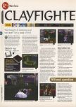Scan of the review of ClayFighter 63 1/3 published in the magazine 64 Magazine 08, page 1