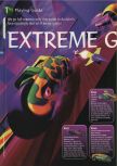 Scan of the walkthrough of Extreme-G published in the magazine 64 Magazine 08, page 1
