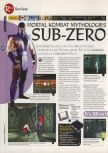 Scan of the review of Mortal Kombat Mythologies: Sub-Zero published in the magazine 64 Magazine 09, page 1