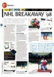 Scan of the review of NHL Breakaway 98 published in the magazine 64 Magazine 12, page 1