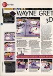 Scan of the review of Wayne Gretzky's 3D Hockey published in the magazine 64 Magazine 02, page 1