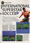 Scan of the walkthrough of International Superstar Soccer 64 published in the magazine 64 Magazine 04, page 1