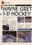 Scan of the review of Wayne Gretzky's 3D Hockey published in the magazine 64 Magazine 05, page 1