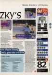 Scan of the review of Wayne Gretzky's 3D Hockey published in the magazine 64 Magazine 05, page 2