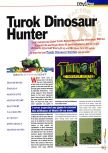 Scan of the review of Turok: Dinosaur Hunter published in the magazine 64 Extreme 1, page 1