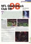 Scan of the preview of NFL Quarterback Club '98 published in the magazine 64 Extreme 4, page 7