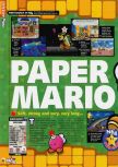 Scan of the review of Paper Mario published in the magazine N64 58, page 1