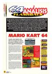 Scan of the review of Mario Kart 64 published in the magazine Magazine 64 01, page 1