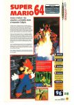 Scan of the review of Super Mario 64 published in the magazine Magazine 64 01, page 1