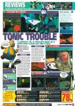 Scan of the review of Tonic Trouble published in the magazine Games World 01, page 1