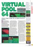 Scan du test de Virtual Pool 64 paru dans le magazine Magazine 64 18, page 1