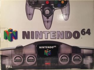 The picture of the Nintendo 64 Clear Black (Europe) bundle