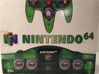 The picture of the Nintendo 64 Clear Green (Europe) bundle