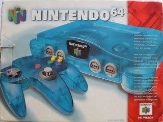 The picture of the Nintendo 64 Colour - Ice (Australia) bundle