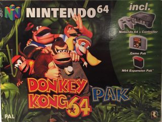 The picture of the Nintendo 64 Donkey Kong 64 Pak (Europe) bundle