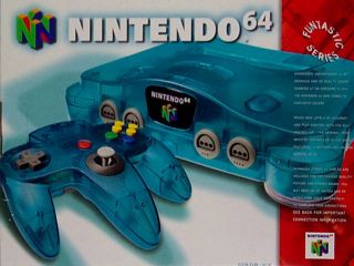The picture of the Nintendo 64 Funtastic Series: Ice Blue (United States) bundle