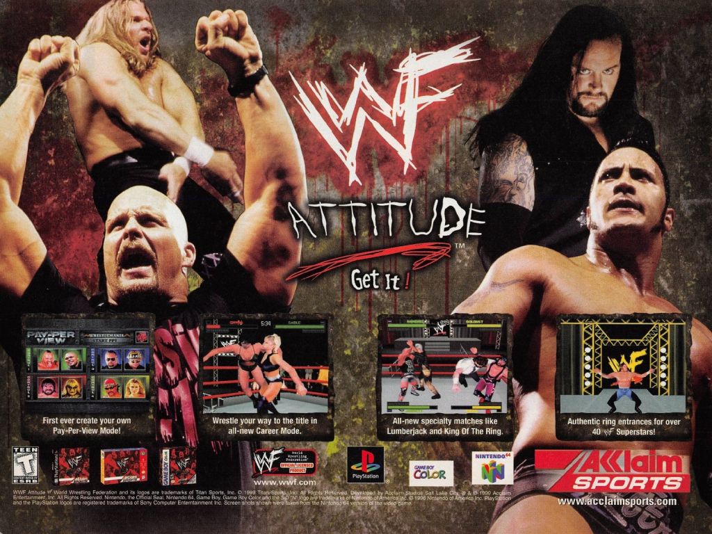 of the game WWF Attitude on Nintendo 64. 