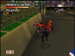 Début du niveau Car Park dans le jeu Fighting Force 64 sur Nintendo 64. Smasher est prêt à éclater du Men in Black ! (Fighting Force 64)