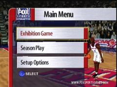 Le menu (Fox Sports College Hoops '99)