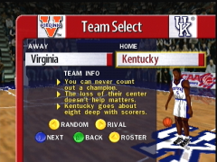 Sélection de l'équipe (Fox Sports College Hoops '99)