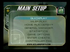 Choix du mode de jeu (All-Star Baseball 2000)