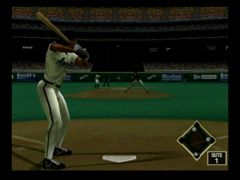 Le lanceur peut choisir différents effets à mettre dans la balle (All-Star Baseball 2000)