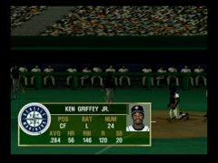 Les statistiques du joueur avant d'aller batter (All-Star Baseball 2000)