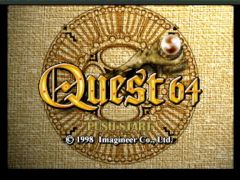 Ecran titre de la version américaine d'Holy Magic Century sur Nintendo 64, appelé Quest 64 aux USA (Holy Magic Century)