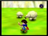 Quelques moutons d'Holy Magic Century sur Nintendo 64 broutent tranquilles. Cherchez bien dans leur patures, il y a peut-être une source de magie!