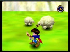 Quelques moutons d'Holy Magic Century sur Nintendo 64 broutent tranquilles. Cherchez bien dans leur patures, il y a peut-être une source de magie! (Holy Magic Century)