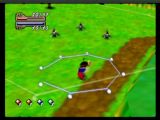 Un combat type dans le jeu Holy Magic Century sur Nintendo 64. Vous pouvez combattre avec les éléments ou fuir si votre zone d'action le permet