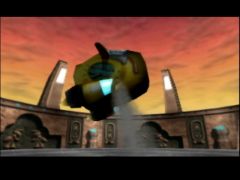 Juno atterrit dans le palais de Mizar, dernier niveau de la première partie du jeu Jet Force Gemini sur Nintendo 64 (Jet Force Gemini)