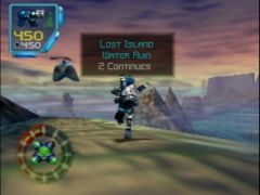 Juno va se détendre dans les ruines aquatiques du jeu Jet Force Gemini sur Nintendo 64. La bande originale de ce niveau est juste magique à écouter (Jet Force Gemini)