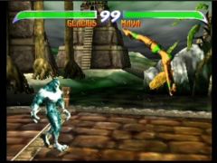 Esquive de Maya lors d'un combat contre Glacius (Killer Instinct Gold)