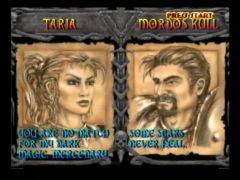 Avant le combat, les personnages échangent quelques gentils mots dans le jeu Mace The Dark Age sur Nintendo 64 (Mace: The Dark Age)
