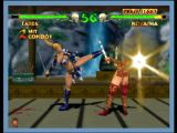 Taria étincelle du pied en frappant Koyasha lors d'un combat dans le jeu Mace The Dark Age sur Nintendo 64