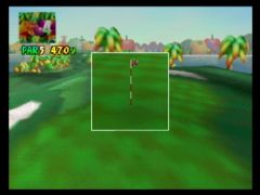 A la façon d'un Mariokart, Mario Golf vous fait faire un tour du propriétaire à chaque début de trou. (Mario Golf)