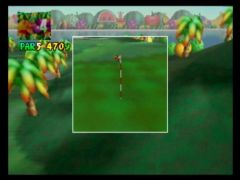 Si vous avez faim pendant votre partie de golf, il y a de quoi manger sur le bord du parcours, les fruits sont géants ici ! (Mario Golf)